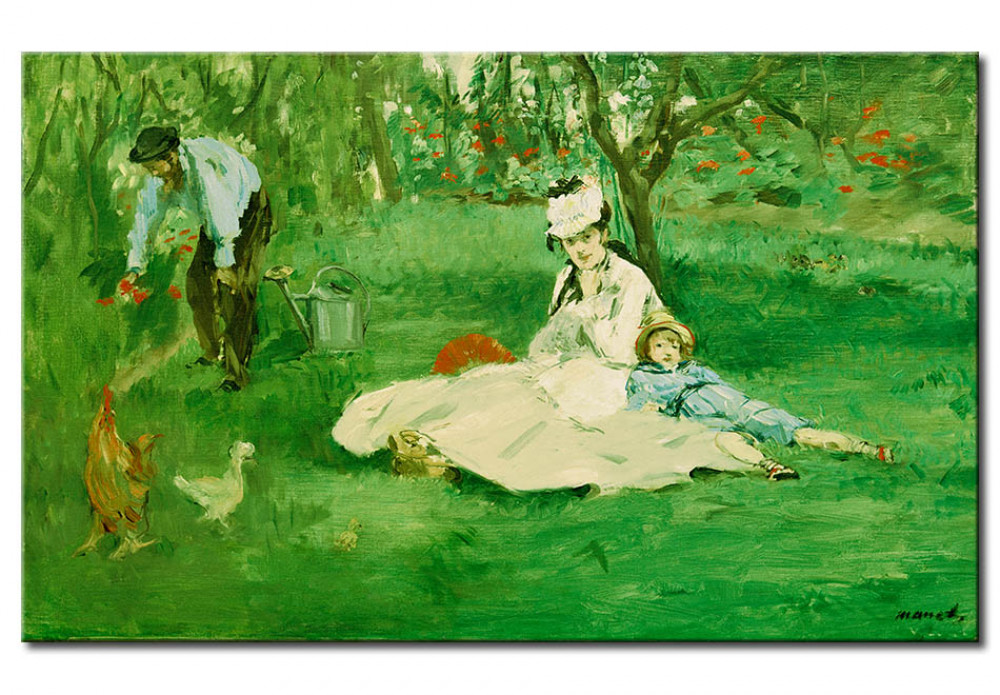 Od Ilu Lat Jest Rodzina Monet Quadro famoso La famiglia Monet in giardino - Edouard Manet - Quadri famosi